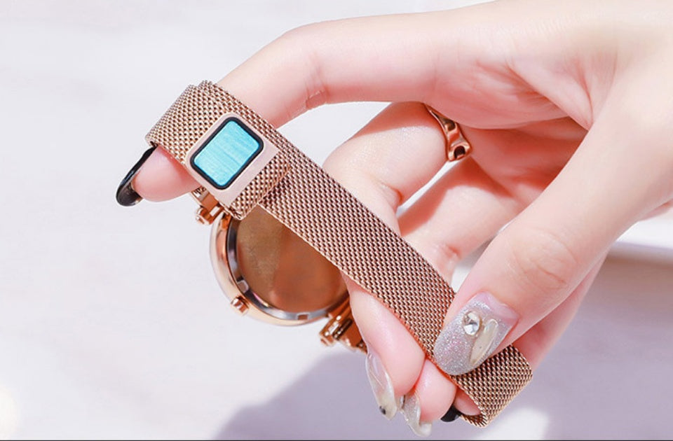 Starry Sky Women's Watch With Magnet Mesh And Diamond Quartz Watch