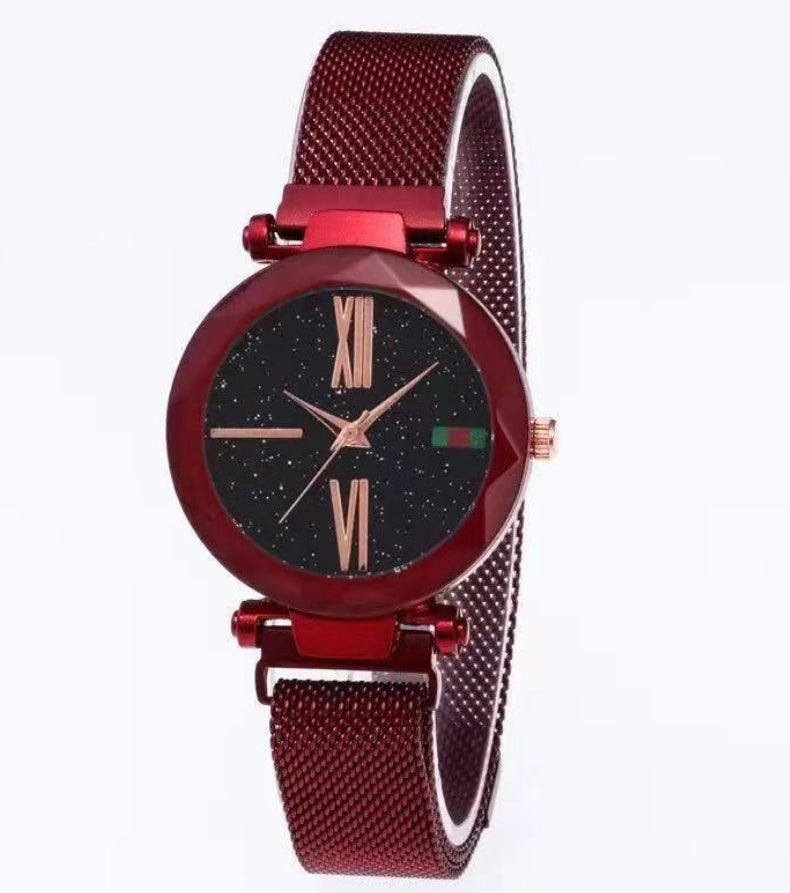 Starry Sky Women's Watch With Magnet Mesh And Diamond Quartz Watch